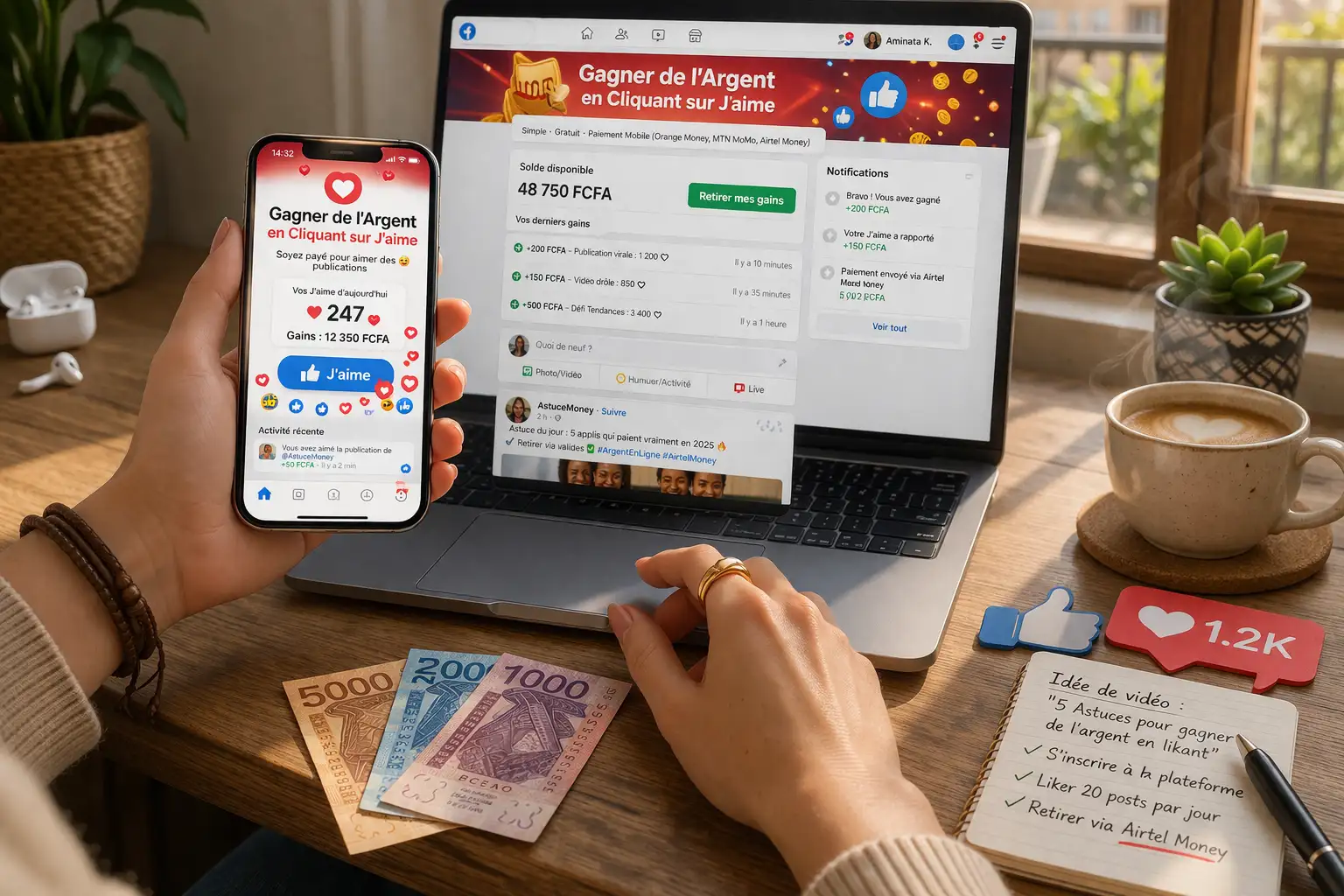 Gagner de l'Argent en Cliquant sur J'aime
