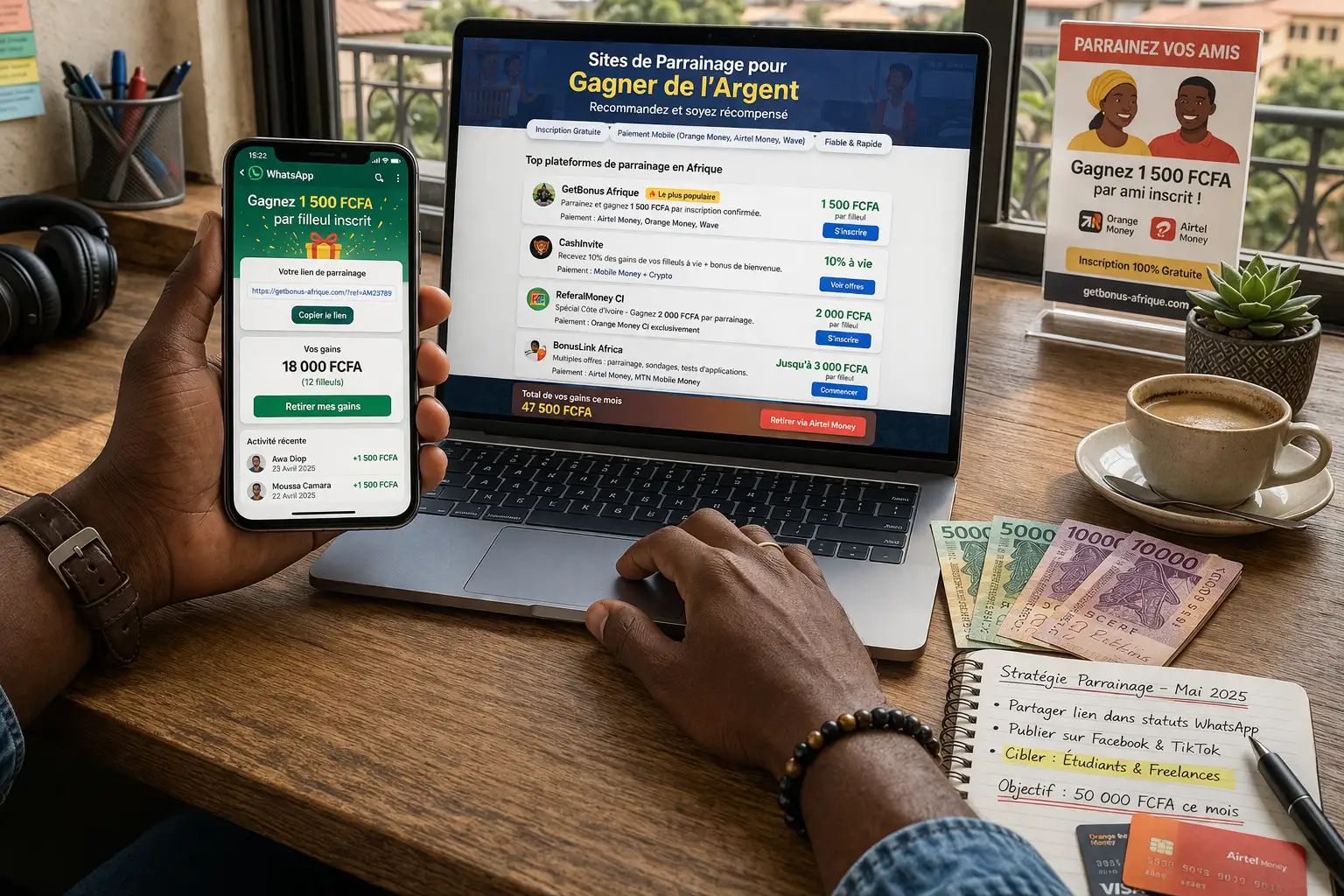 Sites de Parrainage pour Gagner de l'Argent
