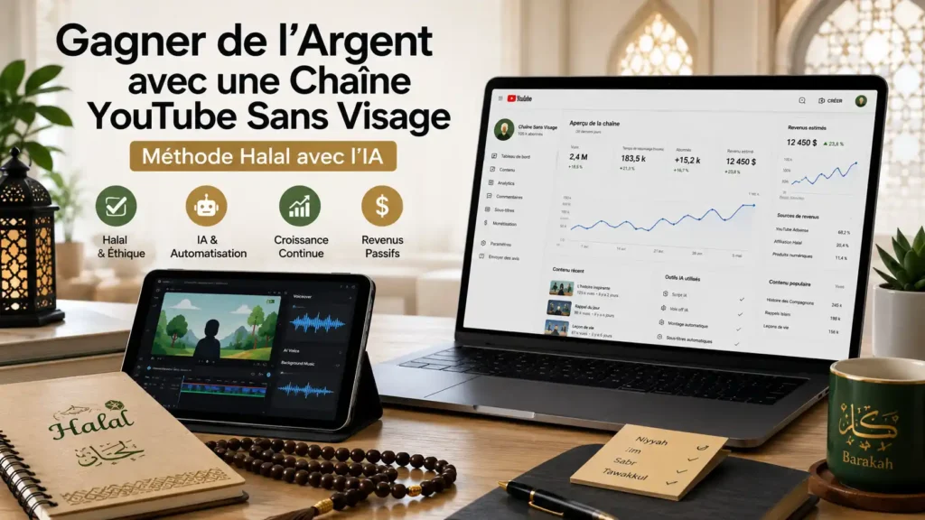 Comment Gagner de l'Argent avec une Chaîne YouTube Sans Visage en 2026 : Méthode Halal avec l'IA