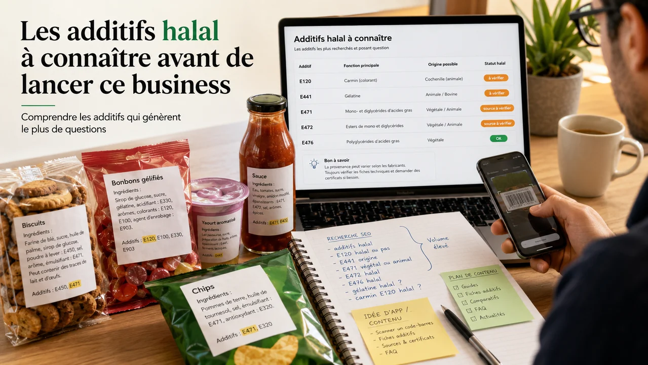 Additifs halal et business de vérification produit