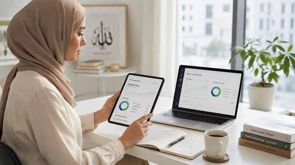 Application Wahed Invest interface investissement halal smartphone 2026