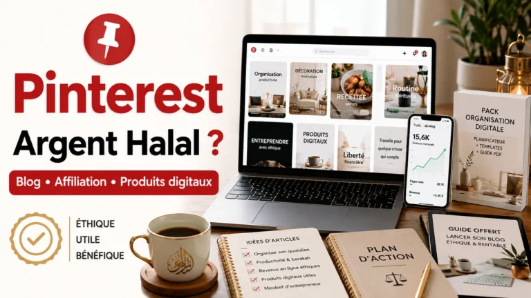 Gagner de l'Argent sur Pinterest : Méthode Halal avec Blog, Affiliation ou Produits Digitaux