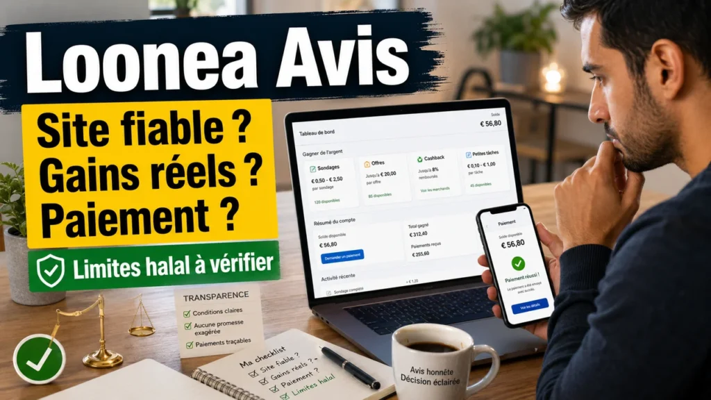 Loonea Avis : Site Fiable, Gains Réels, Paiement et Limites Halal