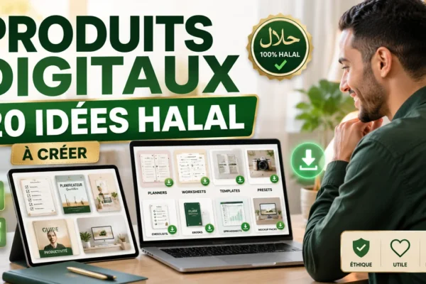 Templates, planners et fichiers numériques organisés pour créer des produits digitaux halal