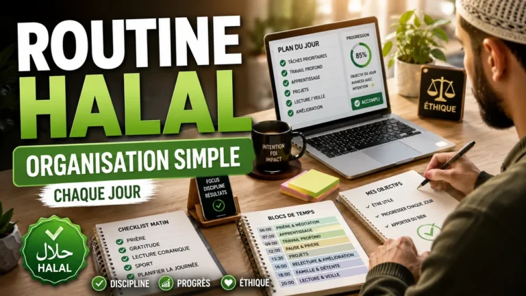 Routine de Travail en Ligne Halal : Organisation Simple pour Progresser Chaque Jour